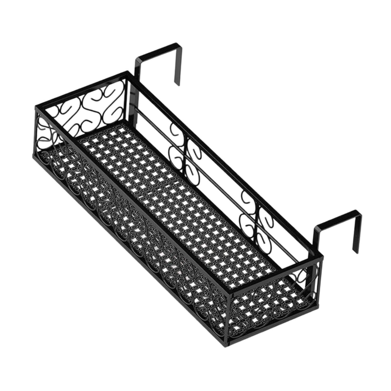 Support à plantes durable pour pots de fleurs, étagère suspendue pour jardinière, balcon terrasse. Idéal pour mettre en valeur vos fleurs tout en gardant l'espace, Noir, 60 cm