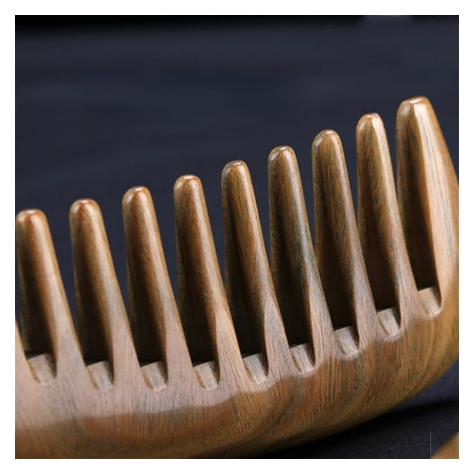 Peine de sándalo Verde Fino 19 cm Peine a Mano Grande for Cabello Rizado Cabello Liso (Color : Wide Tooth)