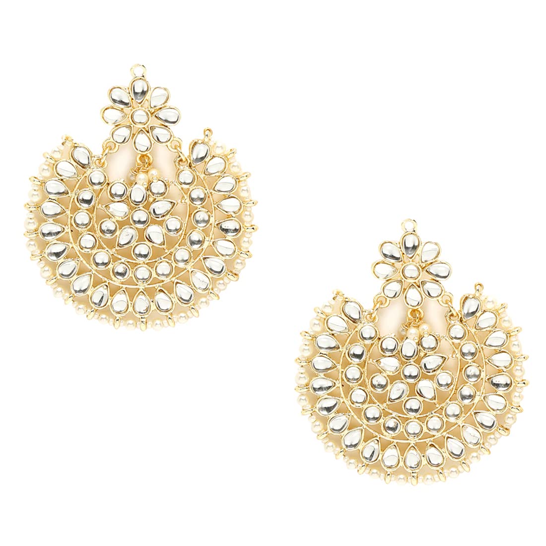Yellow Chimes Chandbali Earrings for Women Ethnic Gold Plated Kundan Chand bali Earrings for Women and Girls (B09P1M1YDT) Amazon Price History, Amazon Price Tracker