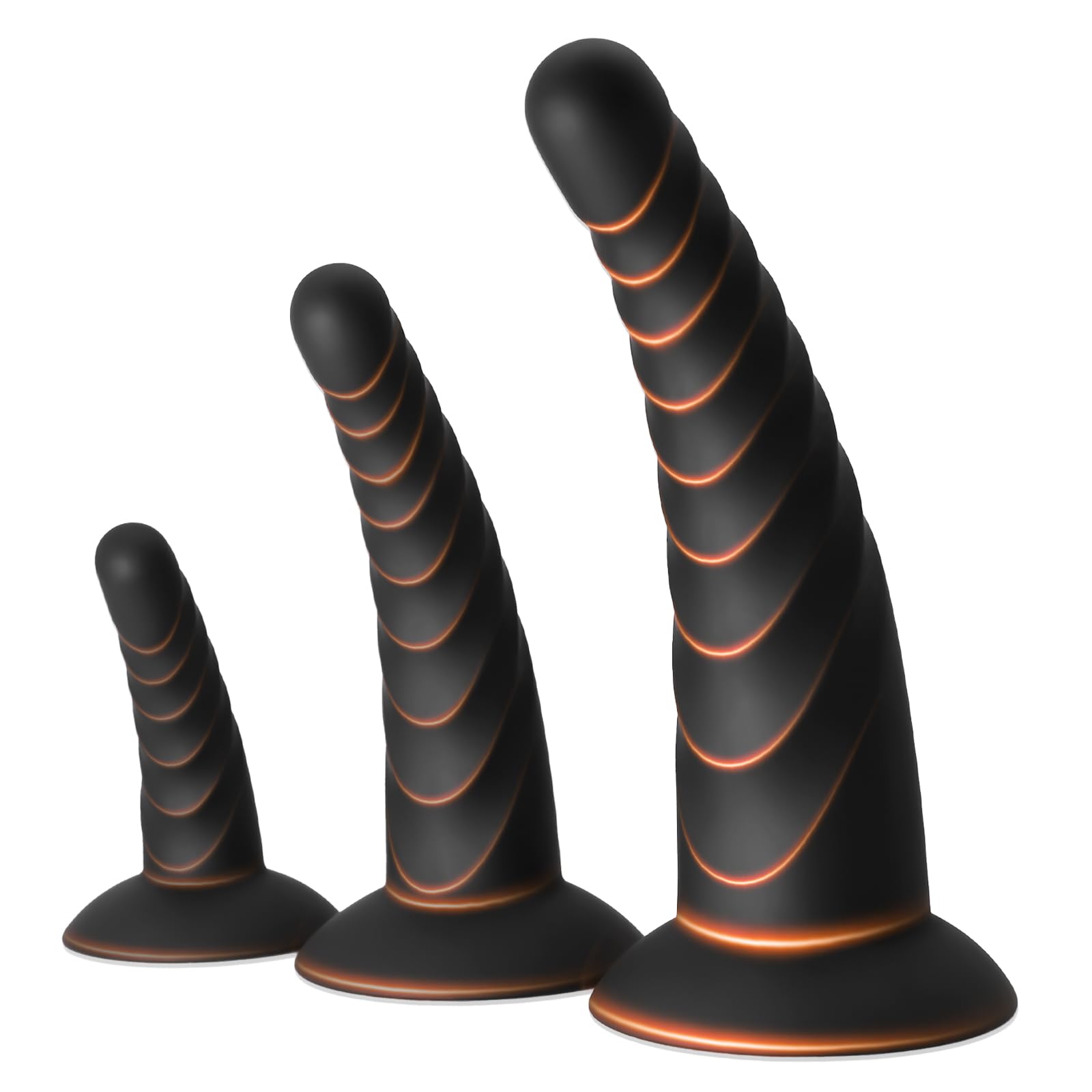 3PCS Plug Anale Sexytoysys Donna Kit Sex Toys, Plug Anale-dilatatore Donna e Uomo, Dildo Anale Butt Plug aus Silikon (Schwarz)