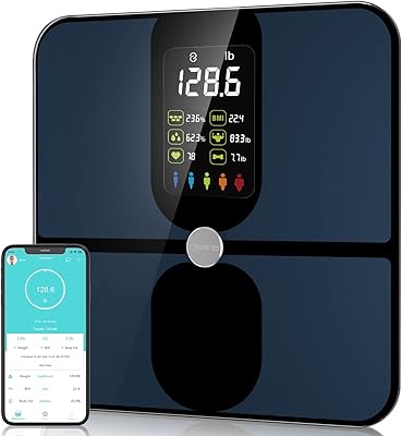 Scale for Body Weight, CHWARES Rechargeable Weight Scale with Large LCD Display, Smart Digital Bathroom Scale with Body Fa...