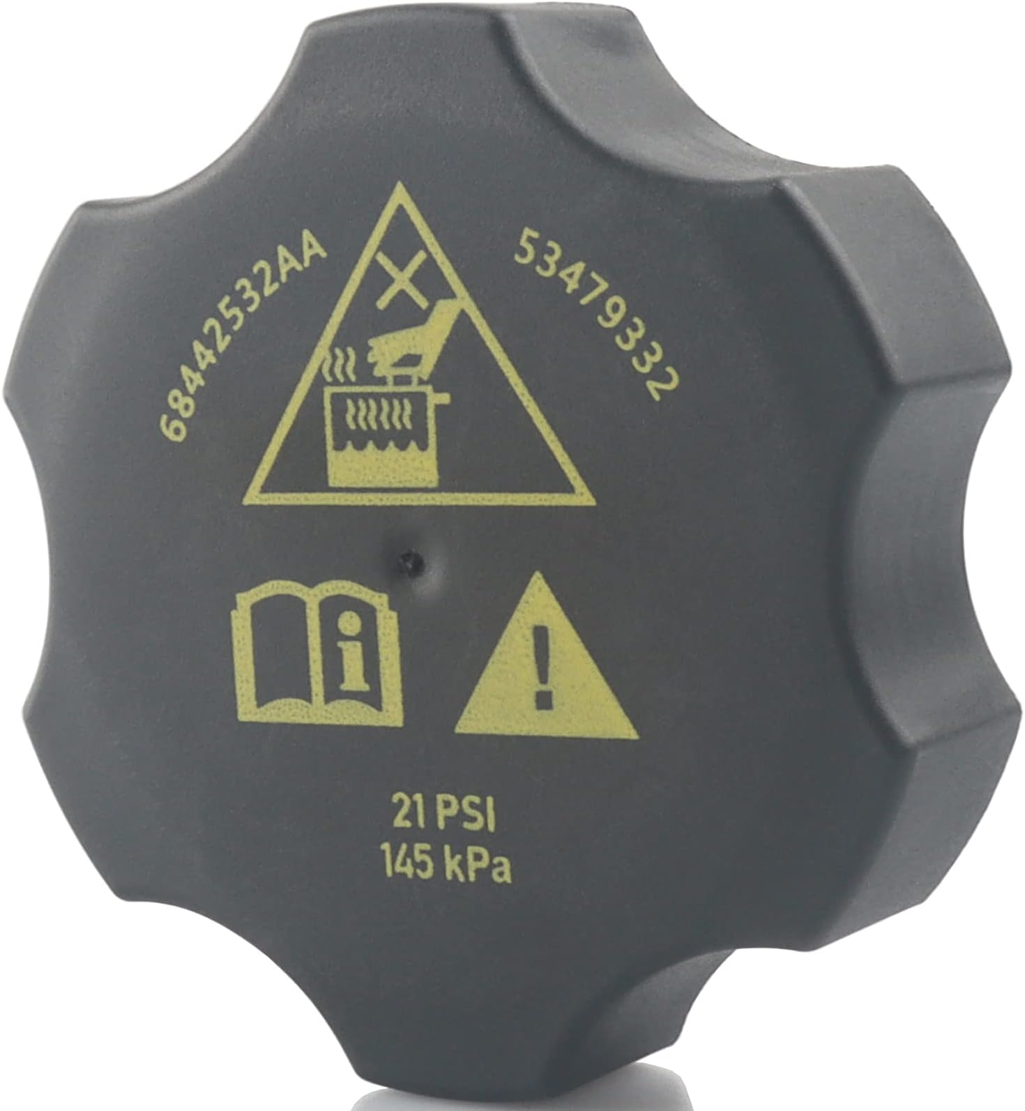 Radiator Coolant Recovery Cap, Replace 68442532AA Compatible with Chrysler Dodge Jeep Ram EcoDiesel - 2014-2021 Cherokee Ram 1500, 2017-2021 Pacifica Compass, 2016-2021 Durango Grand Cherokee, More