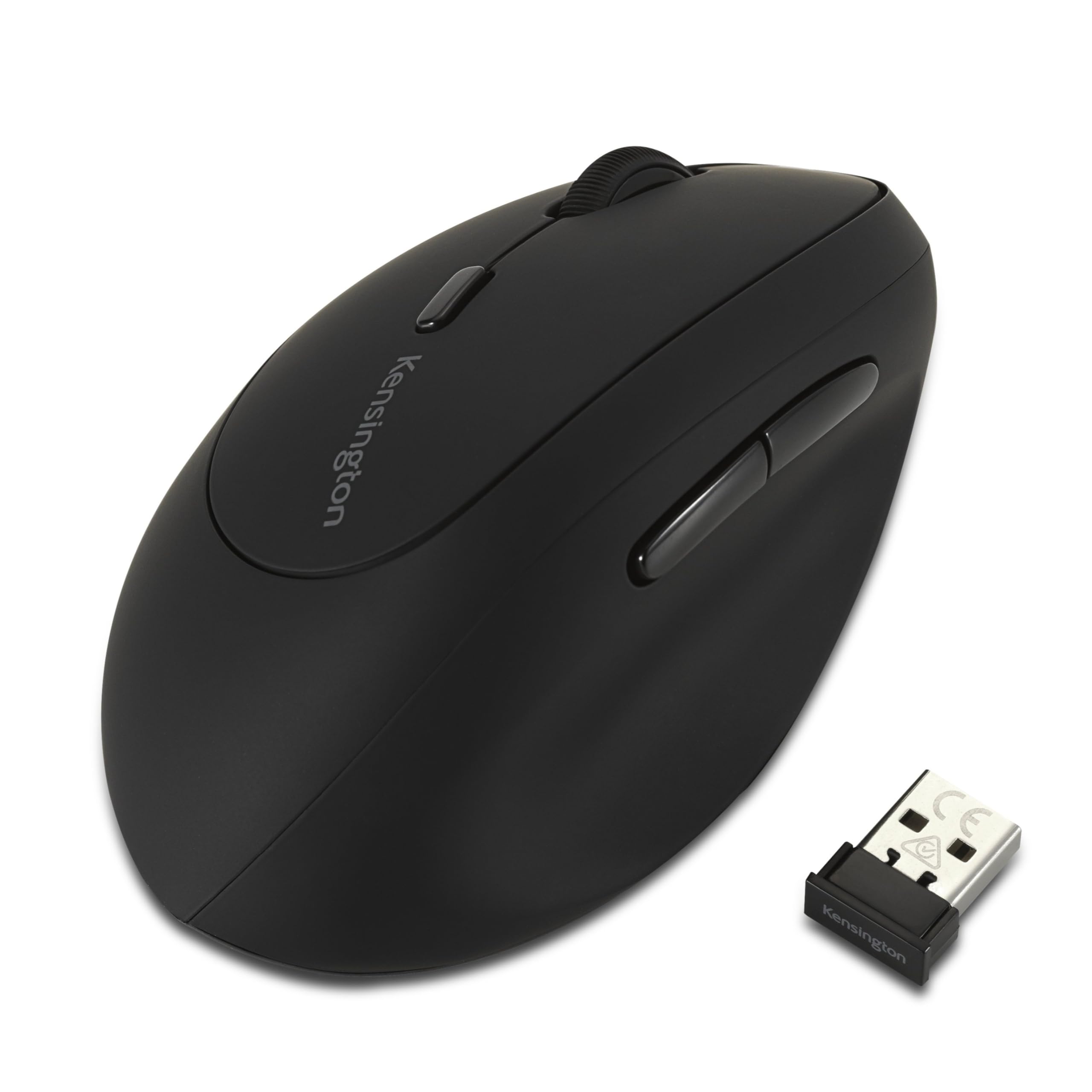 Kensington Pro Fit Ergo Kabellose Maus für Linkshänder, Computermaus mit Ergonomischem Design für Linkshänder, 6-Tasten-Steuerung und USB-Anschluss, Schwarz, K79810WW