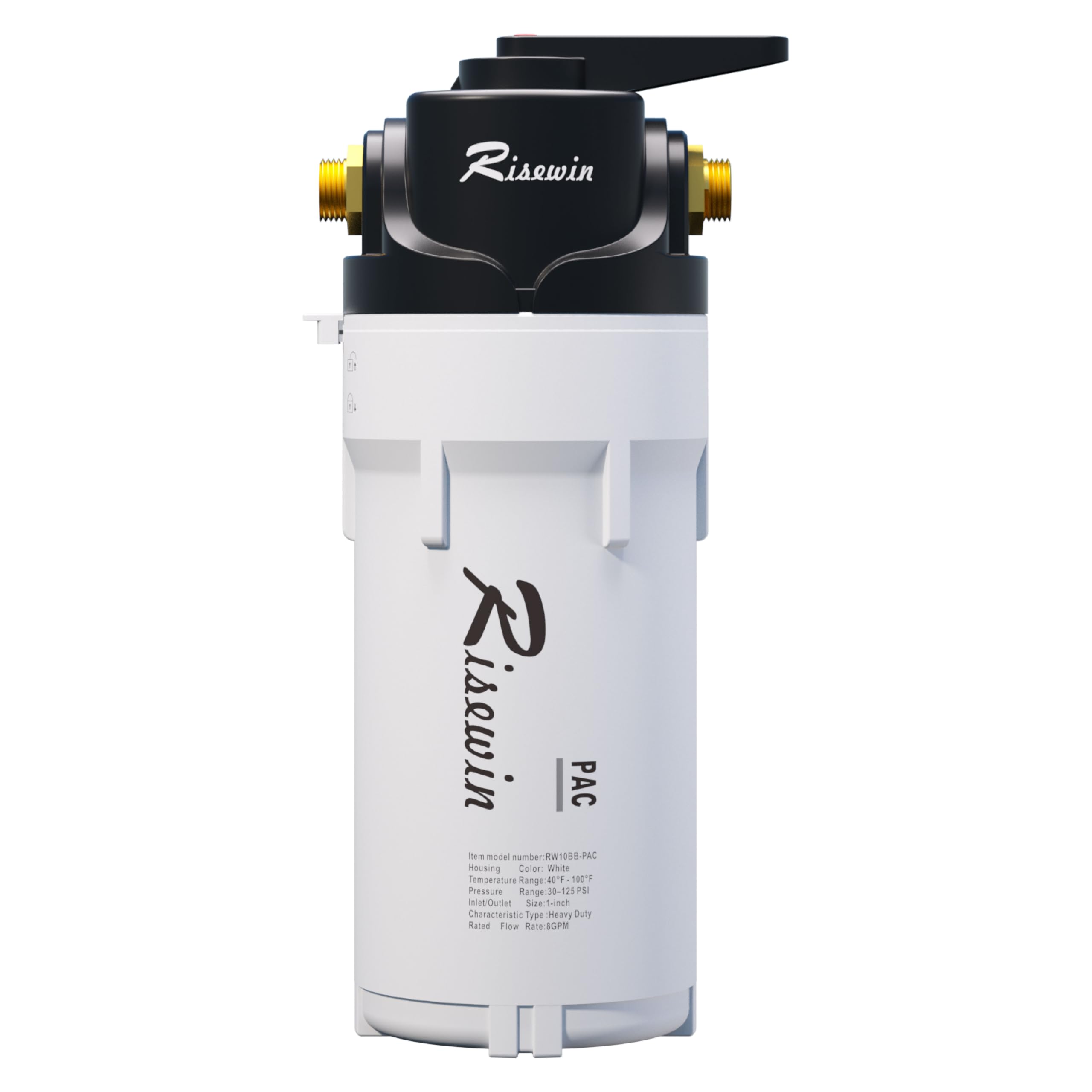 Whole House Water Filter System with 4-Mode Value,Removes Iron, Sediment, Rust & Chlorine,Freeze Proof (-11°F), 8 GPM High Flow for Well Water & City Water, Easy DIY Install (10 Inch, Black)