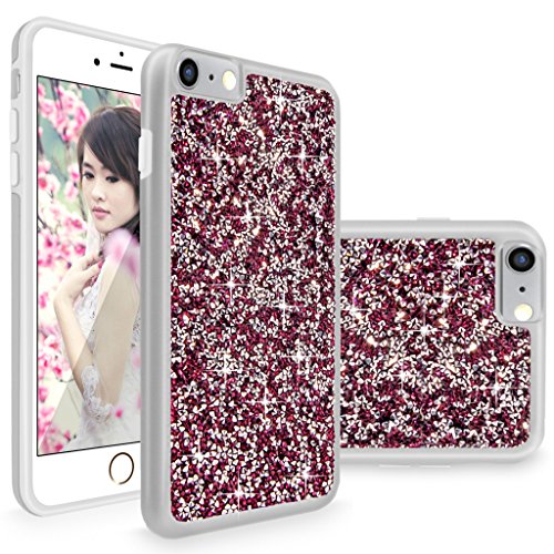 iPhone 6 Plus, iPhone 6S Plus Case, Cellularvilla [Dual Layer Protective ] Luxury Bling Jewel Rock Crystal Rhinestone Diamond Case Cover for Apple iPhone 6 Plus / 6S Plus 5.5 inch (Hot Pink Silver)