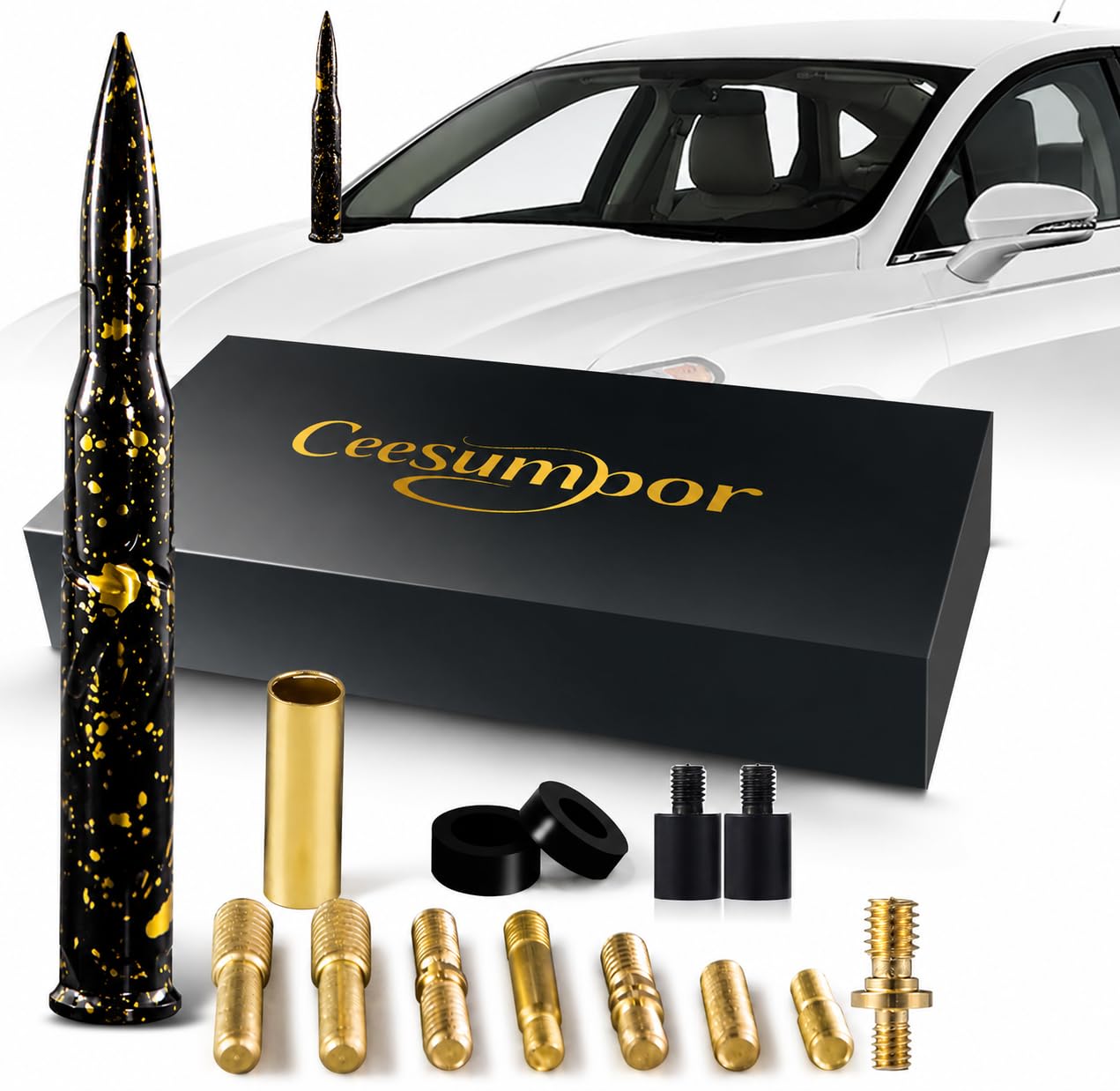 50 Cal Bullet Antenna, Black Replacement Antenna Accessories for Trucks