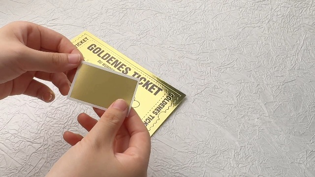 RCYHCY 6 Set Carte à Gratter Golden Ticket Avec Enveloppe, Carte A Gratter Personnalisé, Golden Ticket à Gratter, Carte à Gratter Voyage Surprise, Pour DIY Carte Postale Surprise Secret
