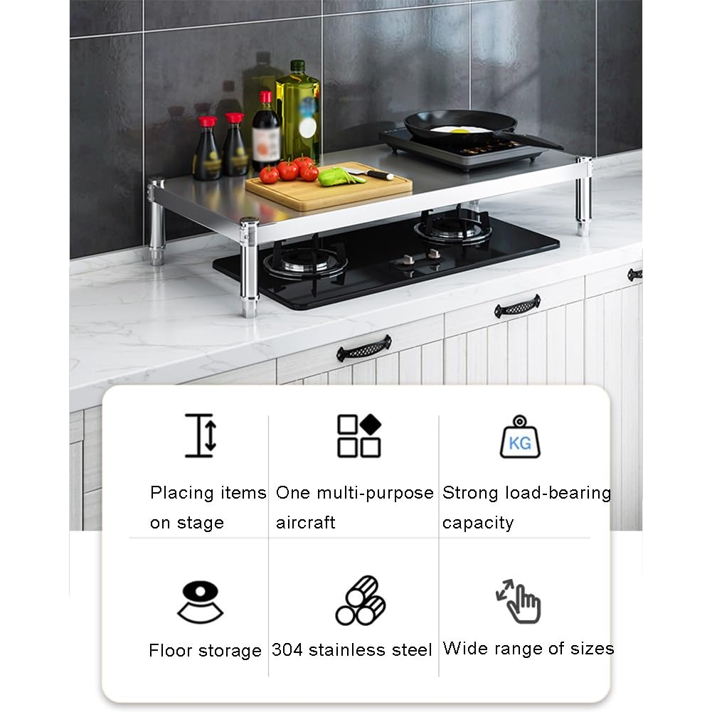 Soporte para horno microondas, organizador de encimera de acero inoxidable para olla arrocera, solución de almacenamiento de cocina, diseño que ahorra espacio, suministros de cocina resistentes