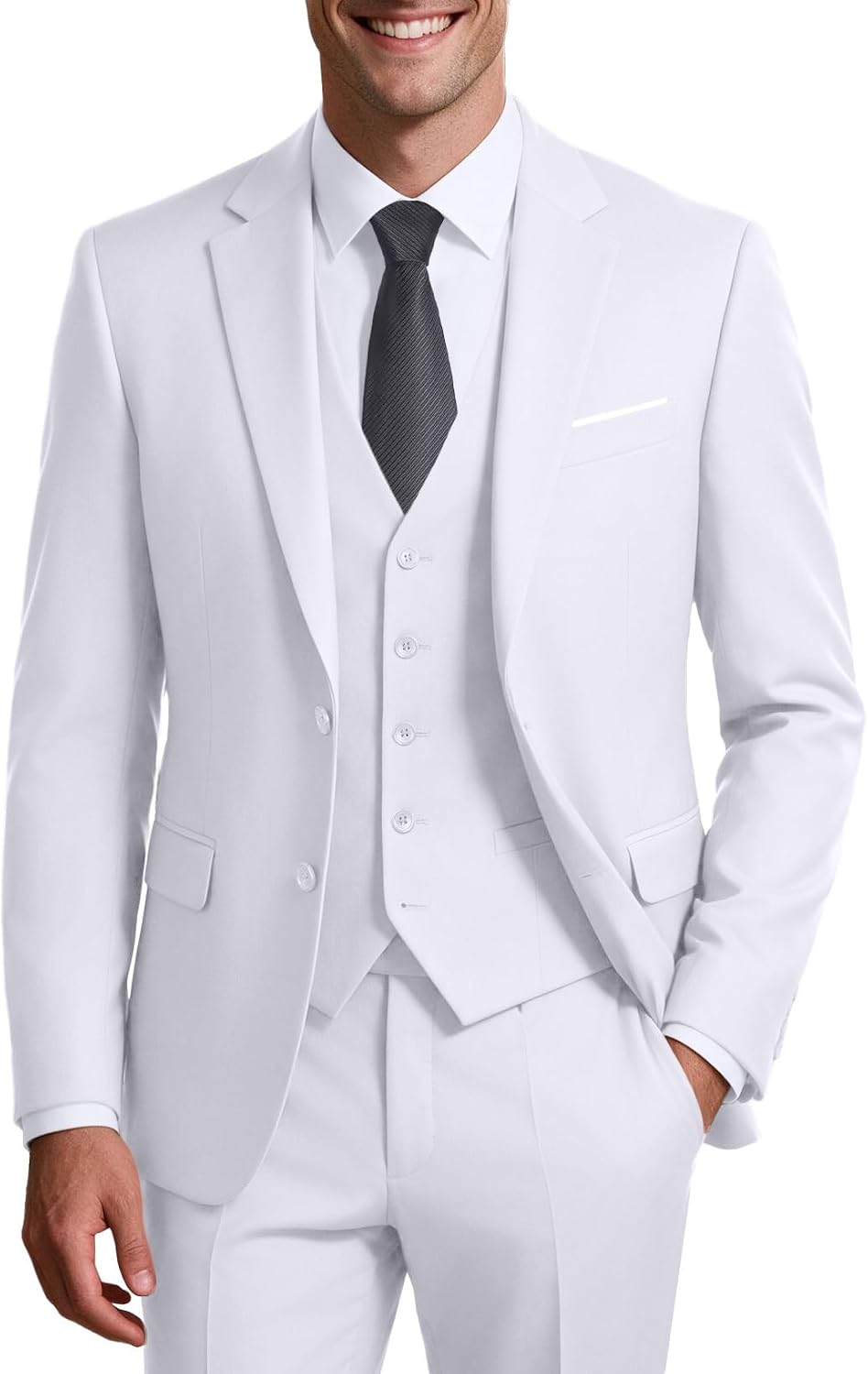 Men's Suits 3 Piece Set Slim Fit Blazer Jacket Vest Pants Tuxedos for Men