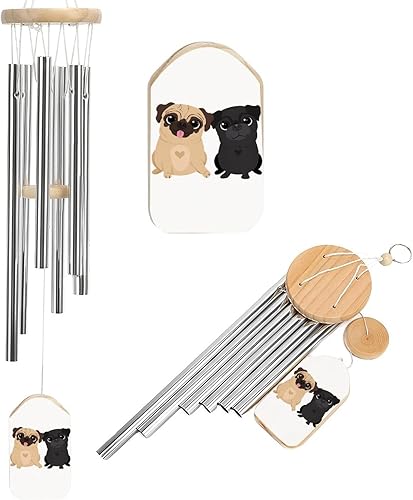 Divertidos carillones de viento conmemorativos para perros con 6 tubos de aleación de aluminio, campanillas de viento, regalo para patio al aire