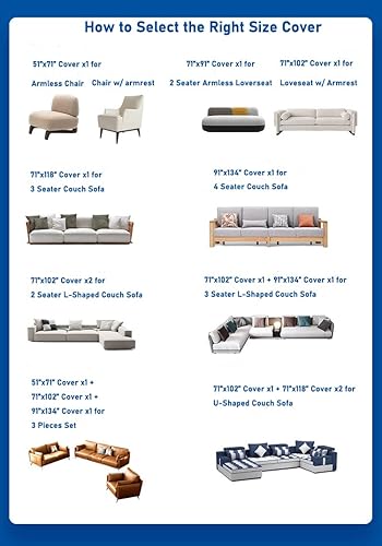 Miniatura 2 de AIVIA Funda de sofá, fundas de sofá de gran tamaño para sofá de 3 cojines, fundas decorativas de muebles extra grandes, fundas de sofá, fundas de
