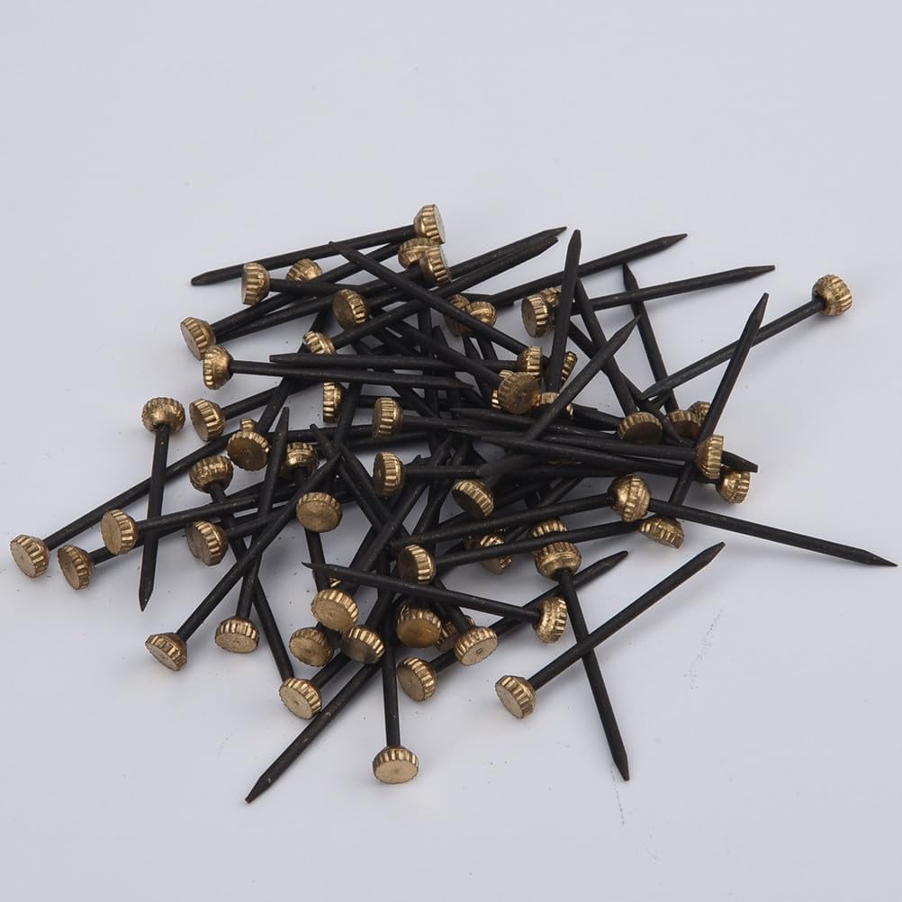 150pcs Black Round Head Picture Nails Photo Frame Fixing Pins Frame Metal Nails for Hanging Pictures DIY Crafts with Box