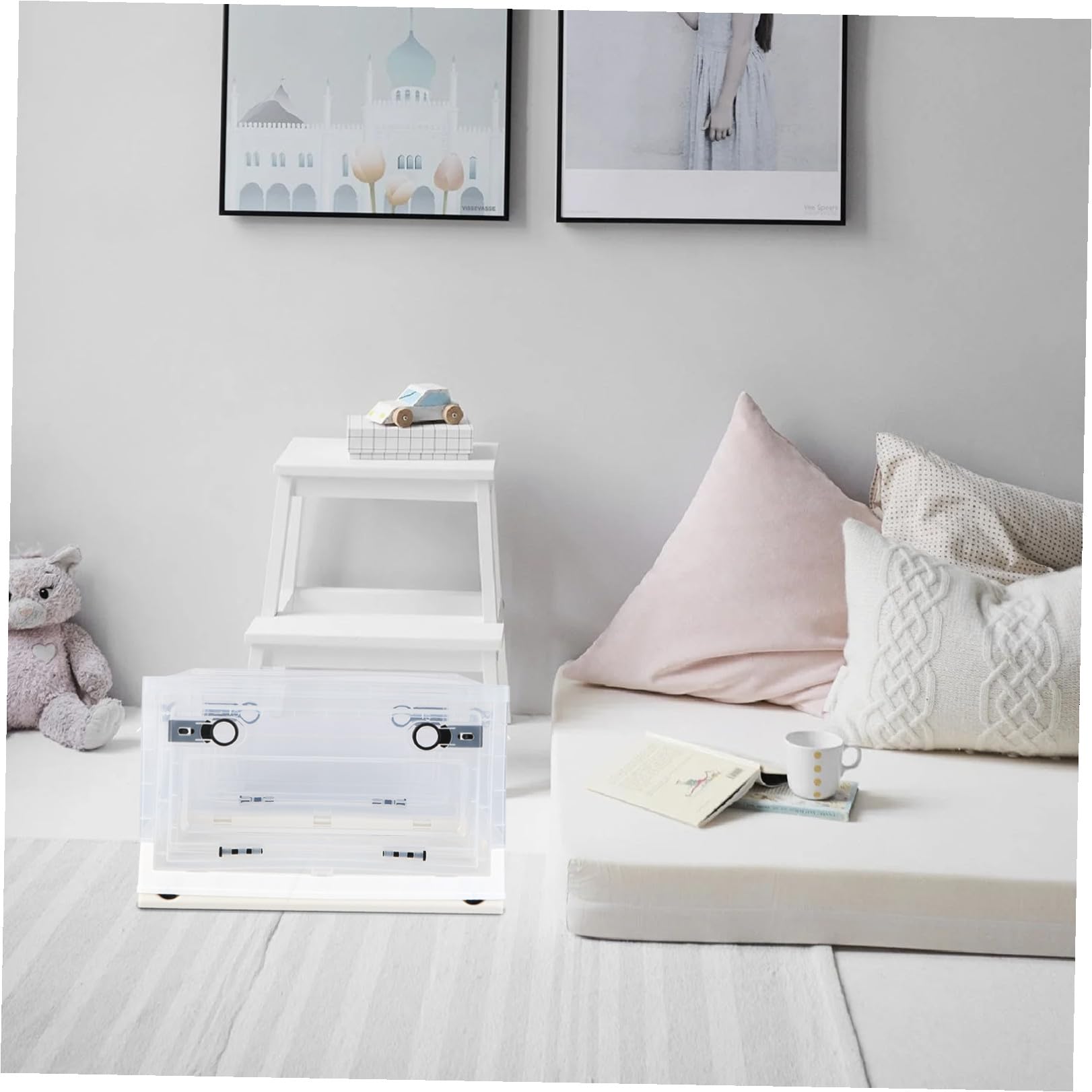 Caja Plegable de Plástico Multiusos para Almacenamiento Doméstico Organizador Transparente para Ropa y Juguetes Diseño Visible y Resistente Pequeño