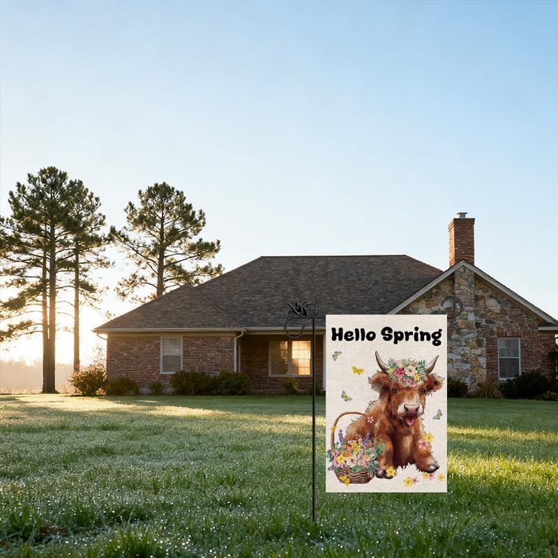 Seasonal Garden Flags - Funny Highland Cow Double Sided Flags Set of 11 Holiday Farmhouse Indoor Halloween Christams Gifts Outdoor Yard Lawn Decorations 12.5x18 Inch - Image 4