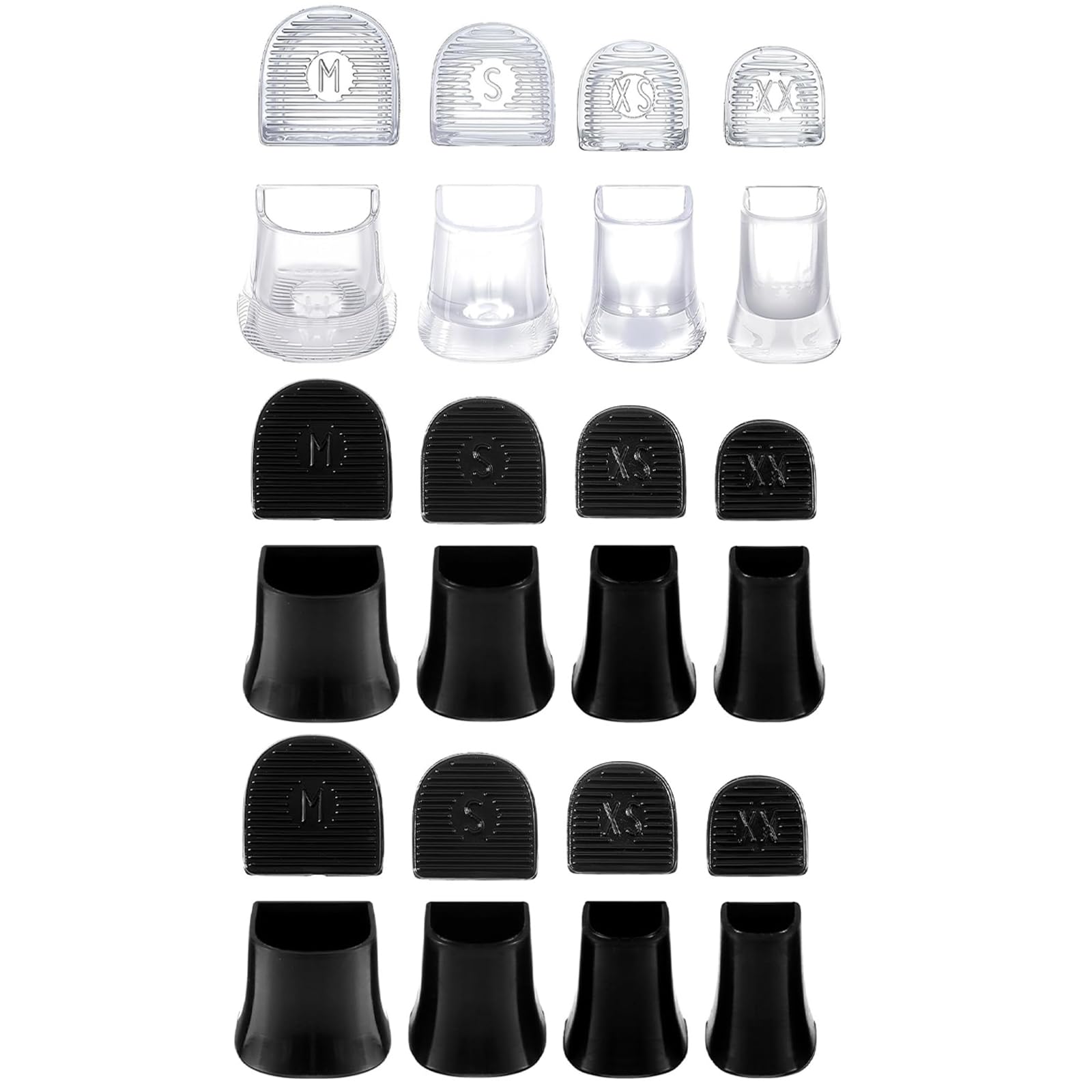 12 pares de protectores de tacón para tacones altos (4 tamaños), antideslizantes para césped, con reducción de ruido en negro y transparente, ideales para bodas, césped, humedales y eventos al aire libre.