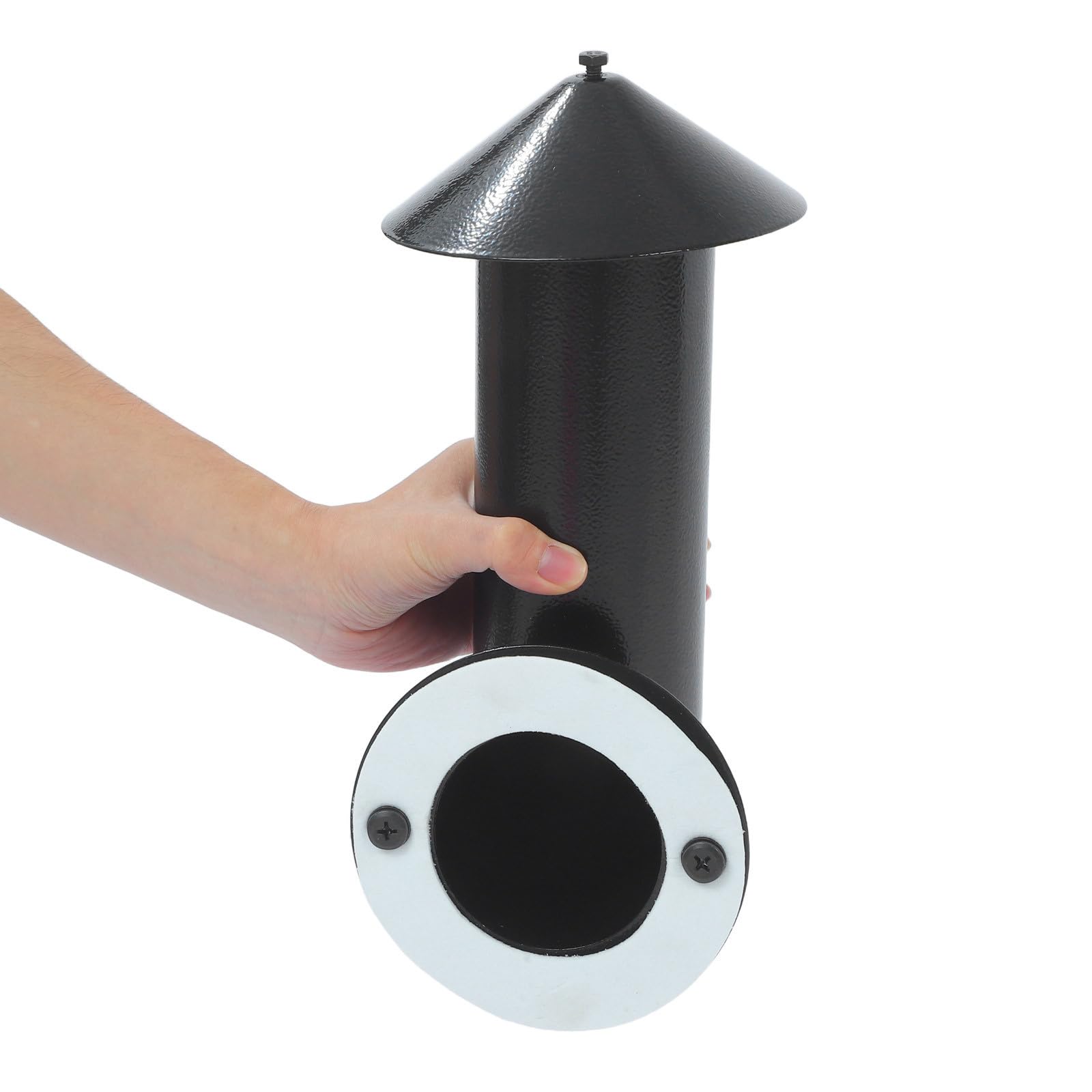 SHINEOFI Sistema di Scarico in Acciaio al Carbonio per Pellet Barbecue con Guarnizione e Viti, Stufa Fumante Robusto e Facile da Installare per Barbecue da Esterno e Patio