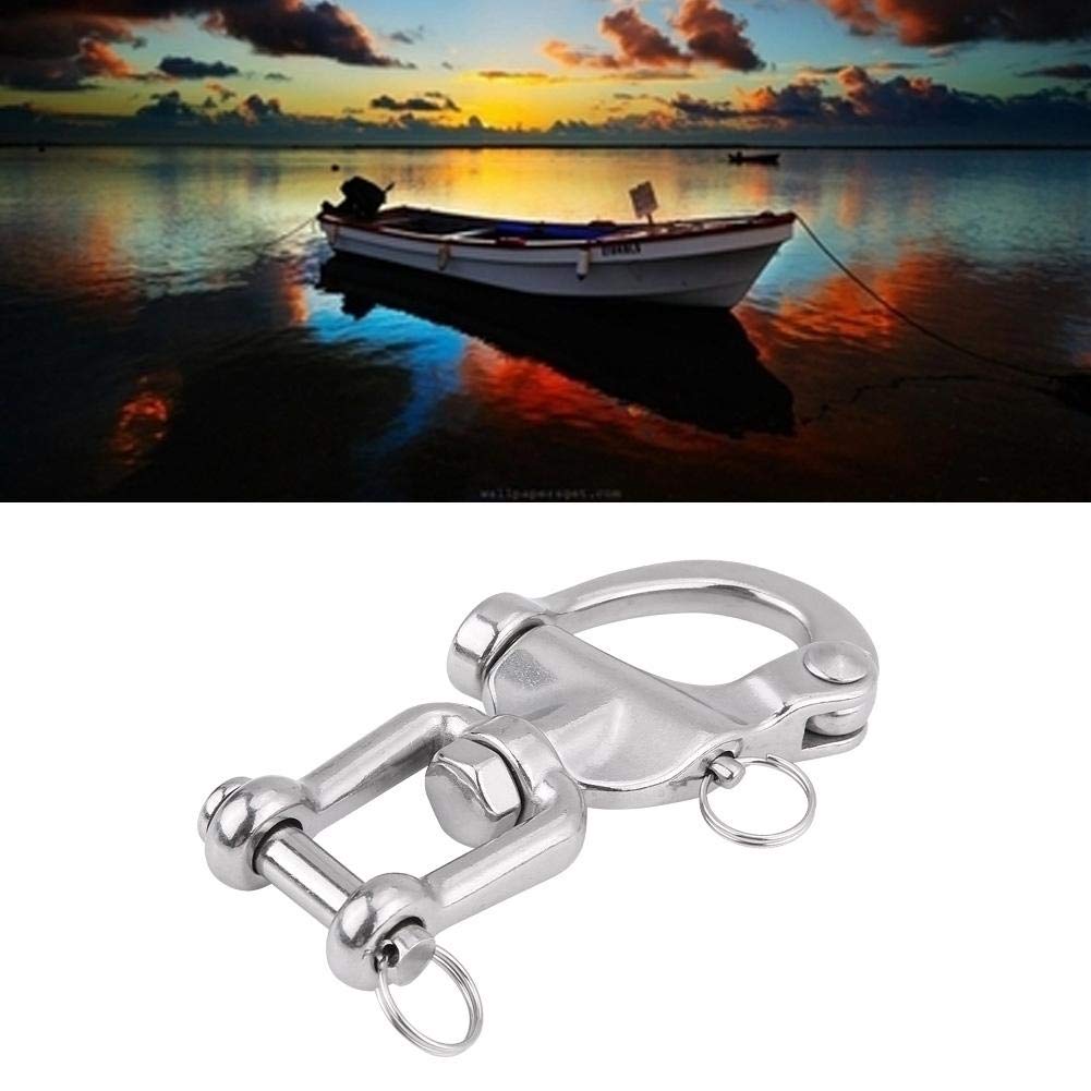 Grillo girevole sostituzione per barche marine, moschettone girevole in acciaio inossidabile 316 con moschettone con anello in acciaio sostituzione per barca a vela Spinnaker Halyard(128mm)