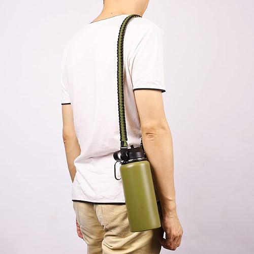 Miniatura 7 de Wongeto Correa de hombro con mango de paracaídas compatible con Hydro Flask correa de botellas de agua de boca ancha