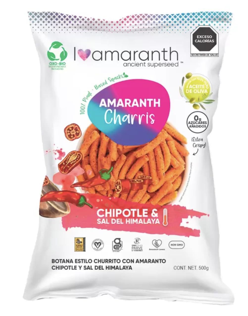 Generic Churritos de Amaranto Chipotle 500 g, 1.1 Pound (Pack of 1)
