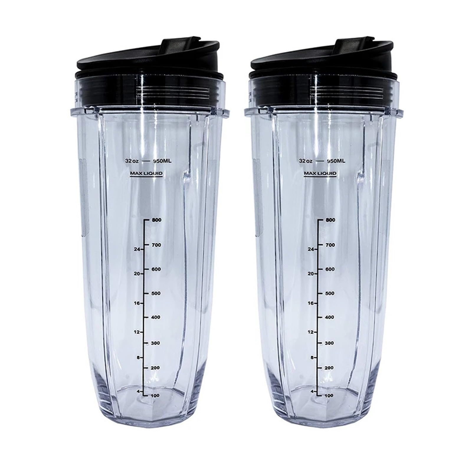 32-Ounce Cup With Sealed Lid, Compatible For Ninja, Replacement Parts And Accessories, Compatible For Nutri, Auto IQ 1000W Dual Blender Dishwasher Safe,leak-proof,sealed,easy-clean(2pcs)