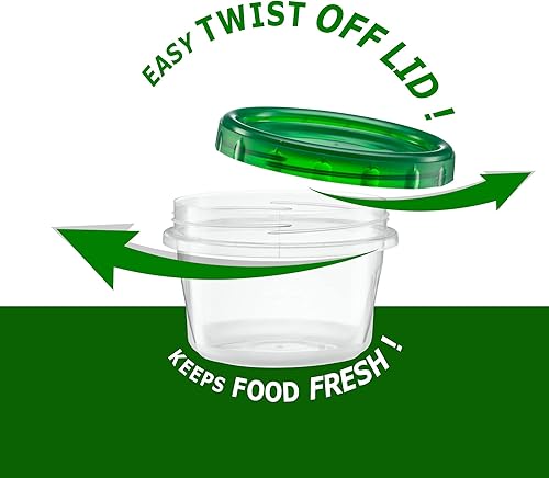 Miniatura 6 de Elegant Disposables Paquete de 20 recipientes de tapa giratoria de 16 onzas, parte inferior transparente con tapa superior verde con tapa roscada,