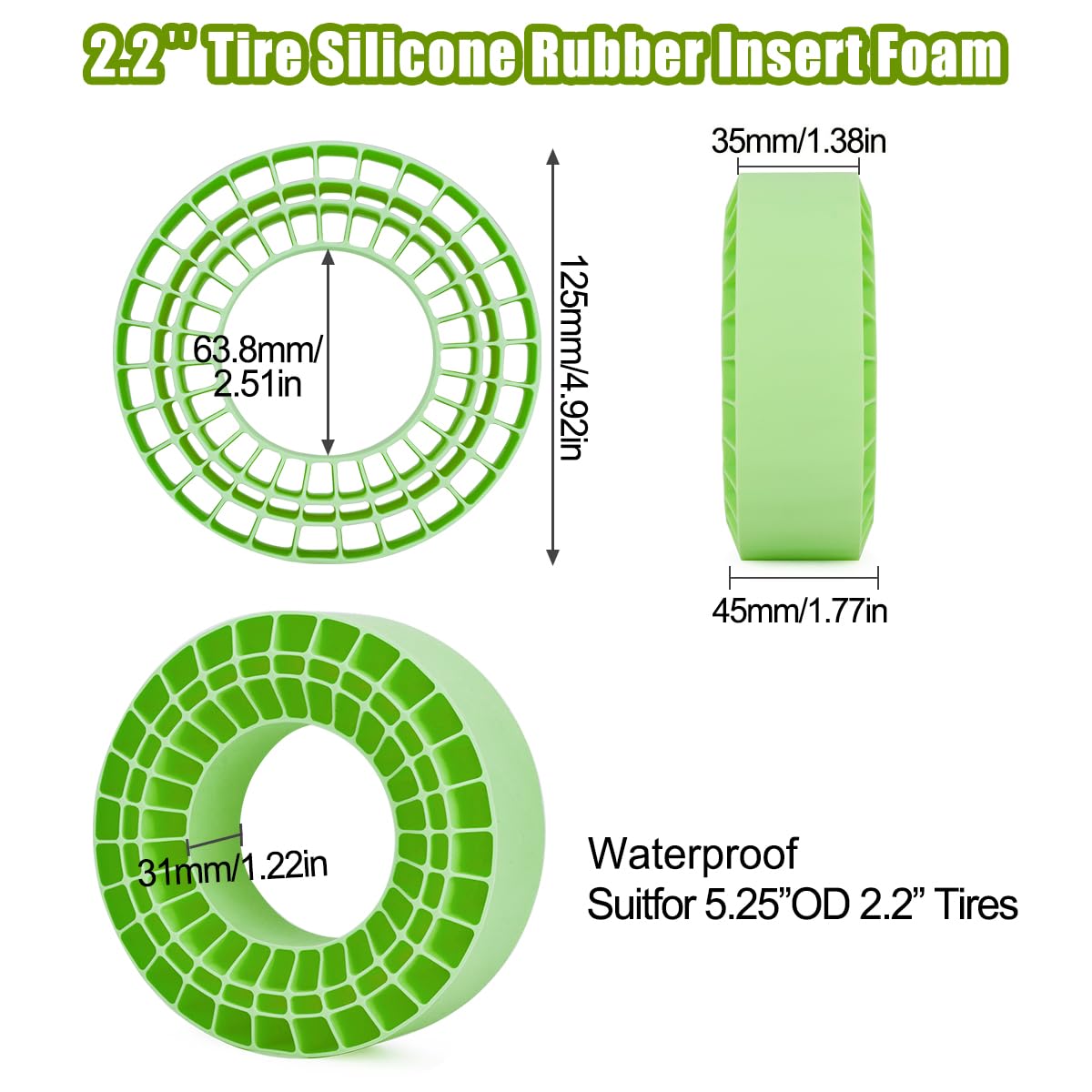 2.2 tire Inserts,4PCS 2.2