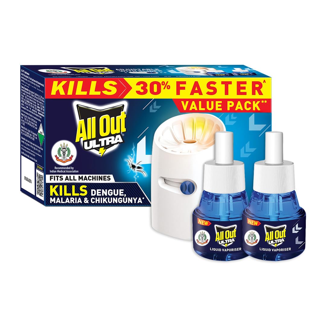 Ultra Mosquito Repellant Combi Pack (Machine + 2 Refills) | Kills Dengue Mosquitoes, Pack Of 1