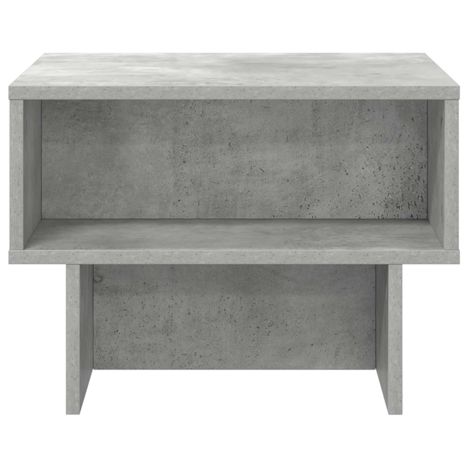 Tavolino da salotto grigio cemento, 48 x 46 x 35 cm, in legno con vano portaoggetti, scaffale, tavolino, design moderno, struttura stabile, facile montaggio, ideale per soggiorno, salotto