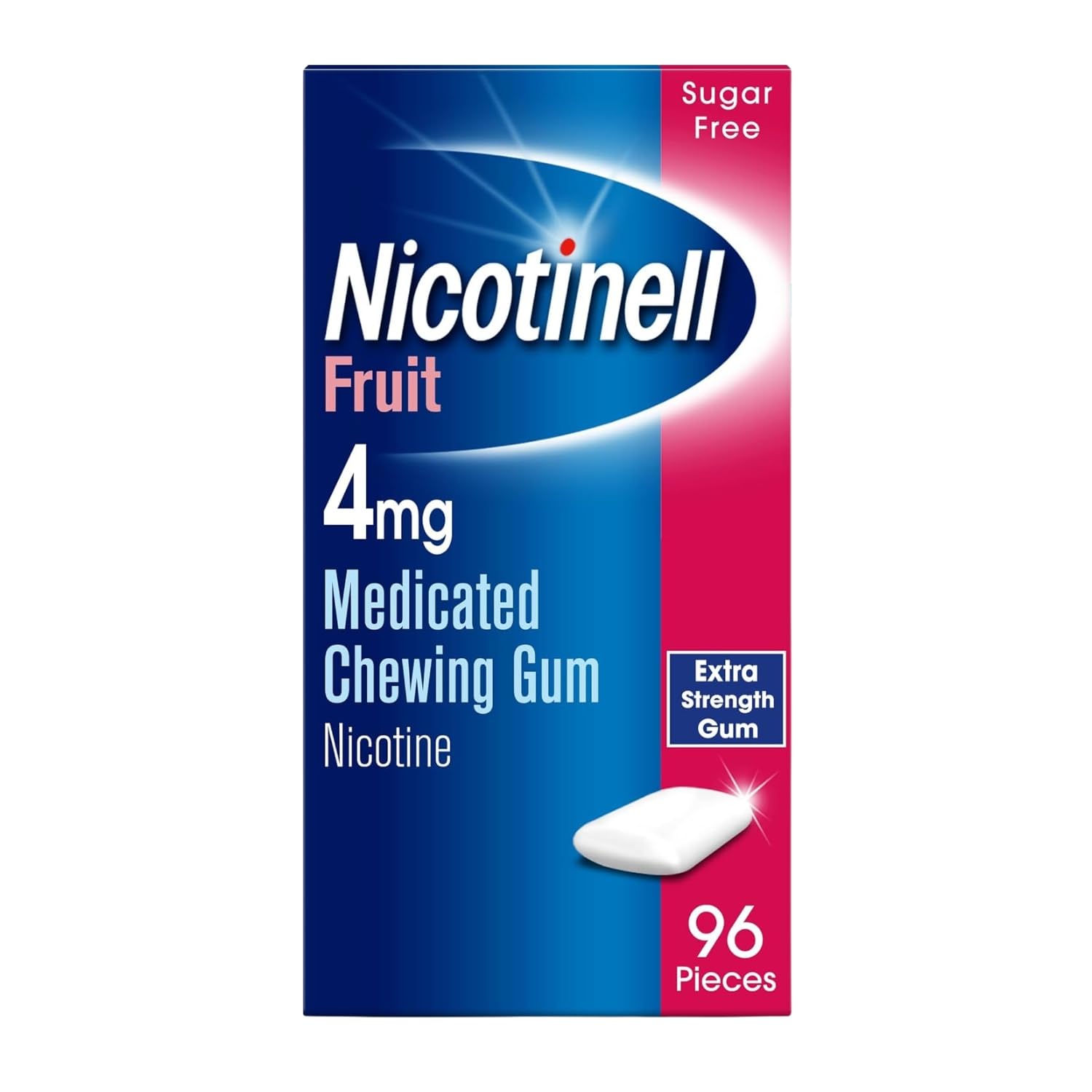 Nicotinell Fruit Gum 4mg (96 Pieces), Nicotine Gum
