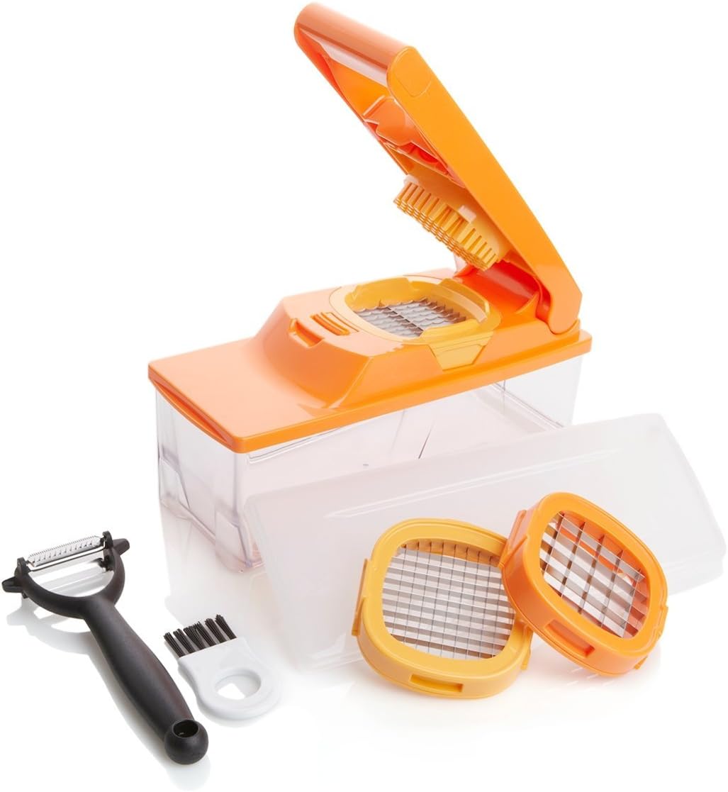 Kitchen Master Multipurpose Slicer/Dicer with Peeler Tool - ORANGE