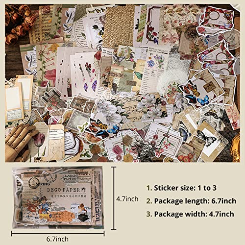 260 Pcs Vintage Scrapbook Sticker Aesthetic Journaling Scrapbooking Supplies Kit Planner Sticker For College Album Notebook Diy Picture Frames(Plant) #TOP6