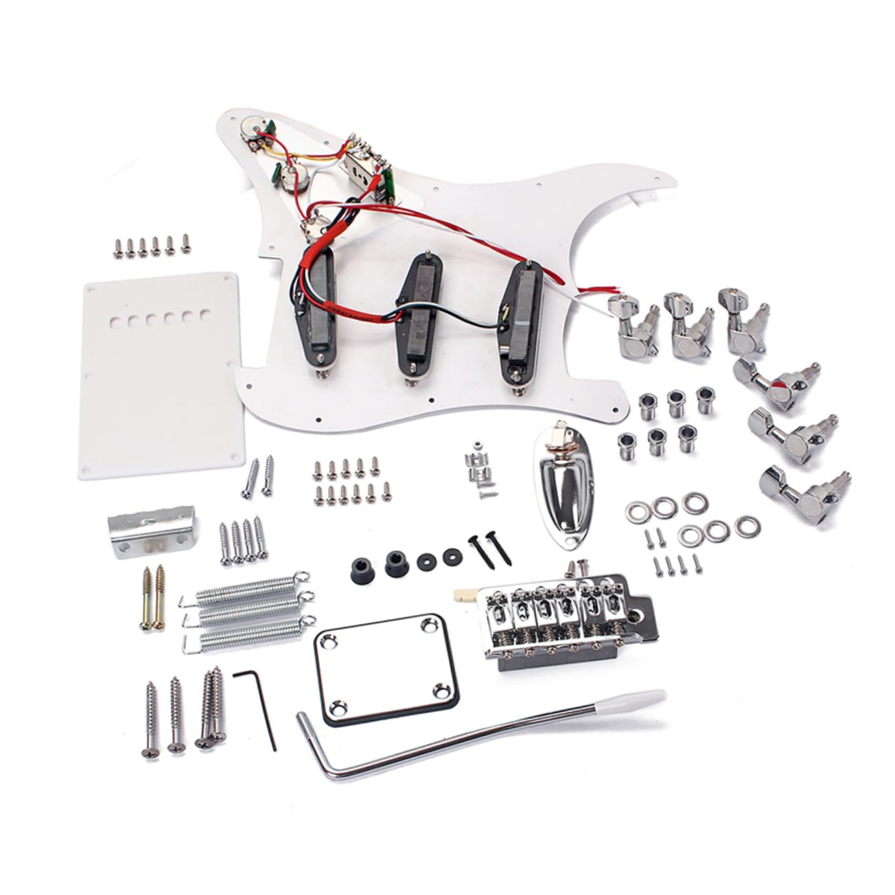 HEMOTON Diy Electric Guitar Kit Volume Controls Tremolo Bridge System Style Full Accessories Kit