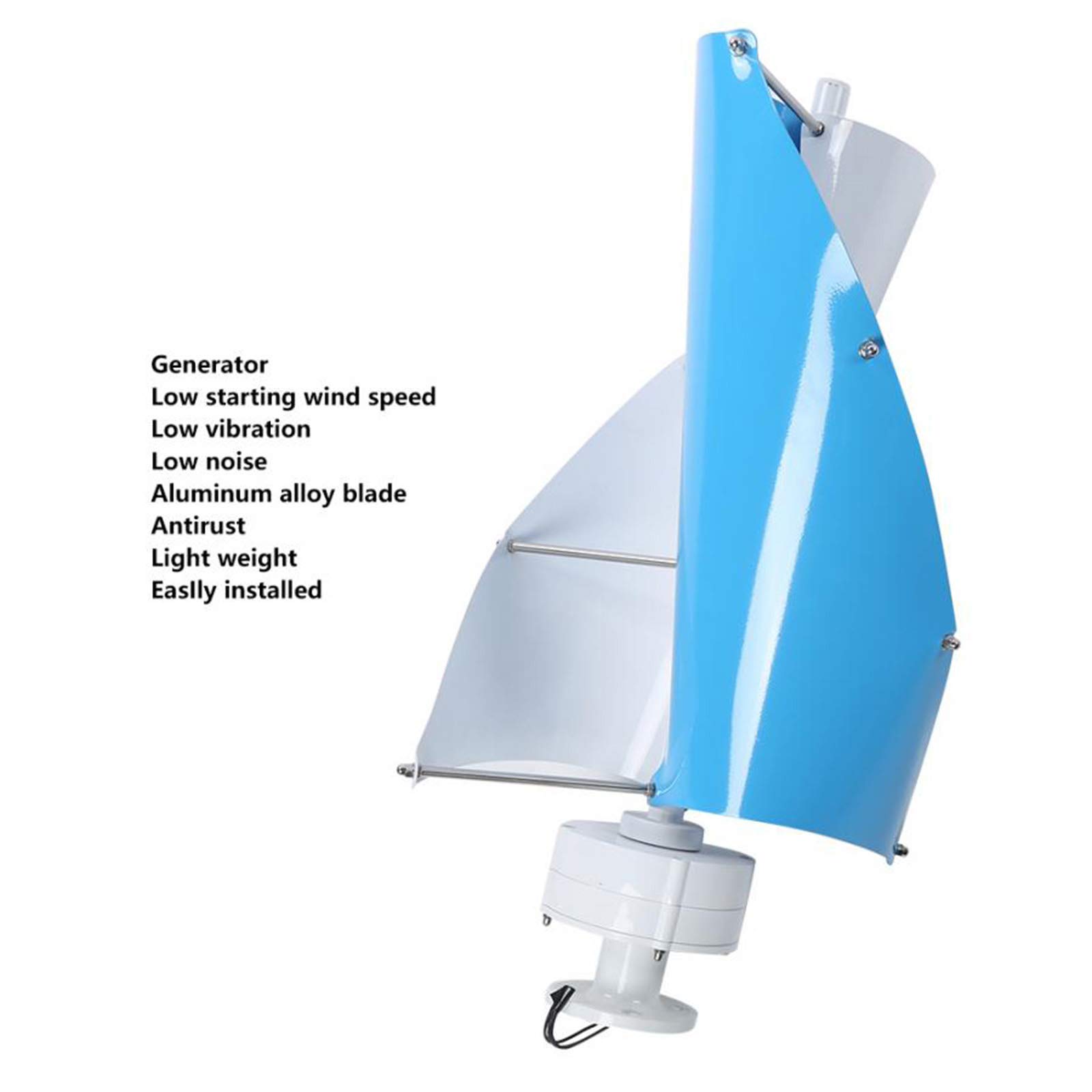 Generatore Di Turbina Eolica Da 6000W 9000W con Albero Verticale A Spirale, Kit Di Mulino A Vento Medio, Generatore Di Energia Eolica Da 12V 24V 48V per Lampioni Stradali Esterni