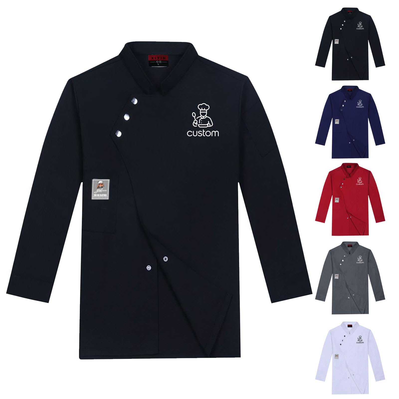 Custom Chef Coat Men Women Personalized Text/Logo Embroidered Shirt Chef Jackets Personalized Work Jacket Shirt Uniform