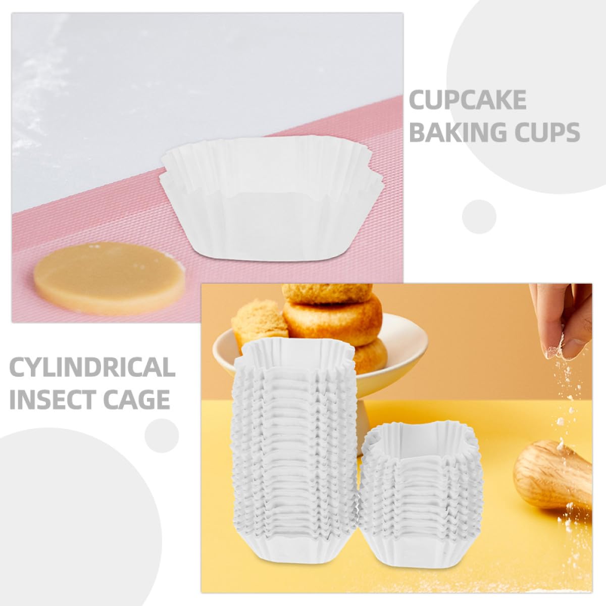 Garneck Pirottini Quadrati per Cupcake in Carta Bianca, Resistenti e Antiolio, senza Odore, Confezione da 2000 Pezzi, per Matrimoni e Feste del Tè