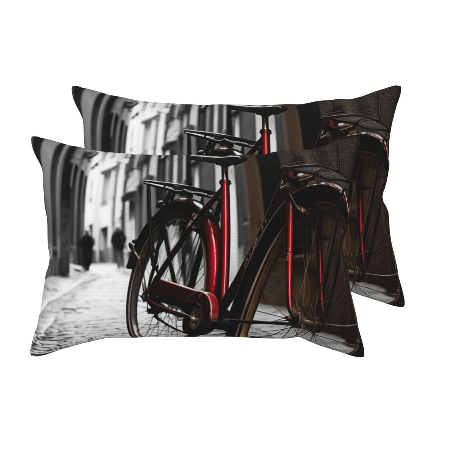 Taies d'oreiller super douces motif vélo 50,8 x 76,2 cm confort literie