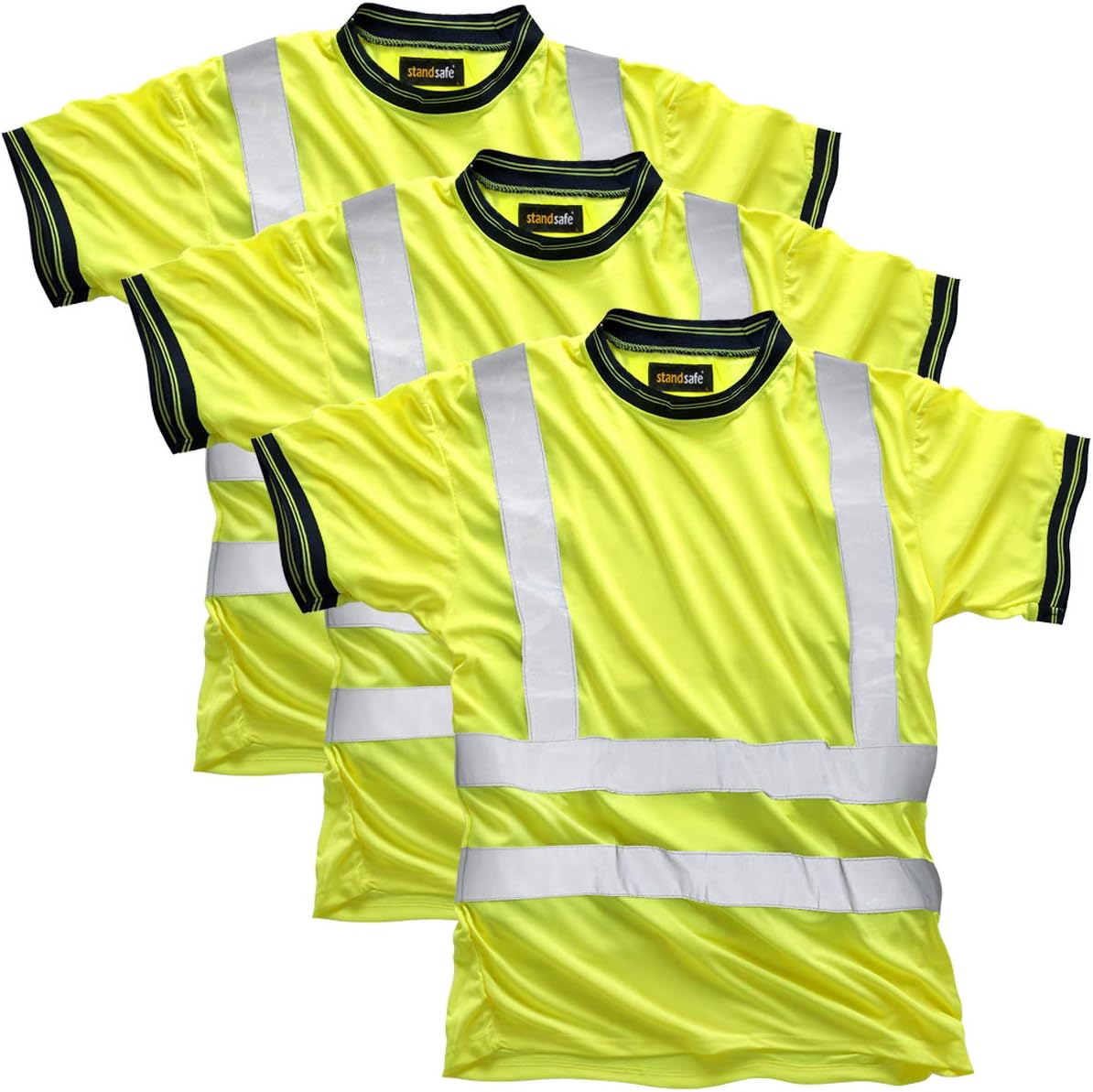 StandSafeMen's High Visibility Reflective Work Utility T-Shirt