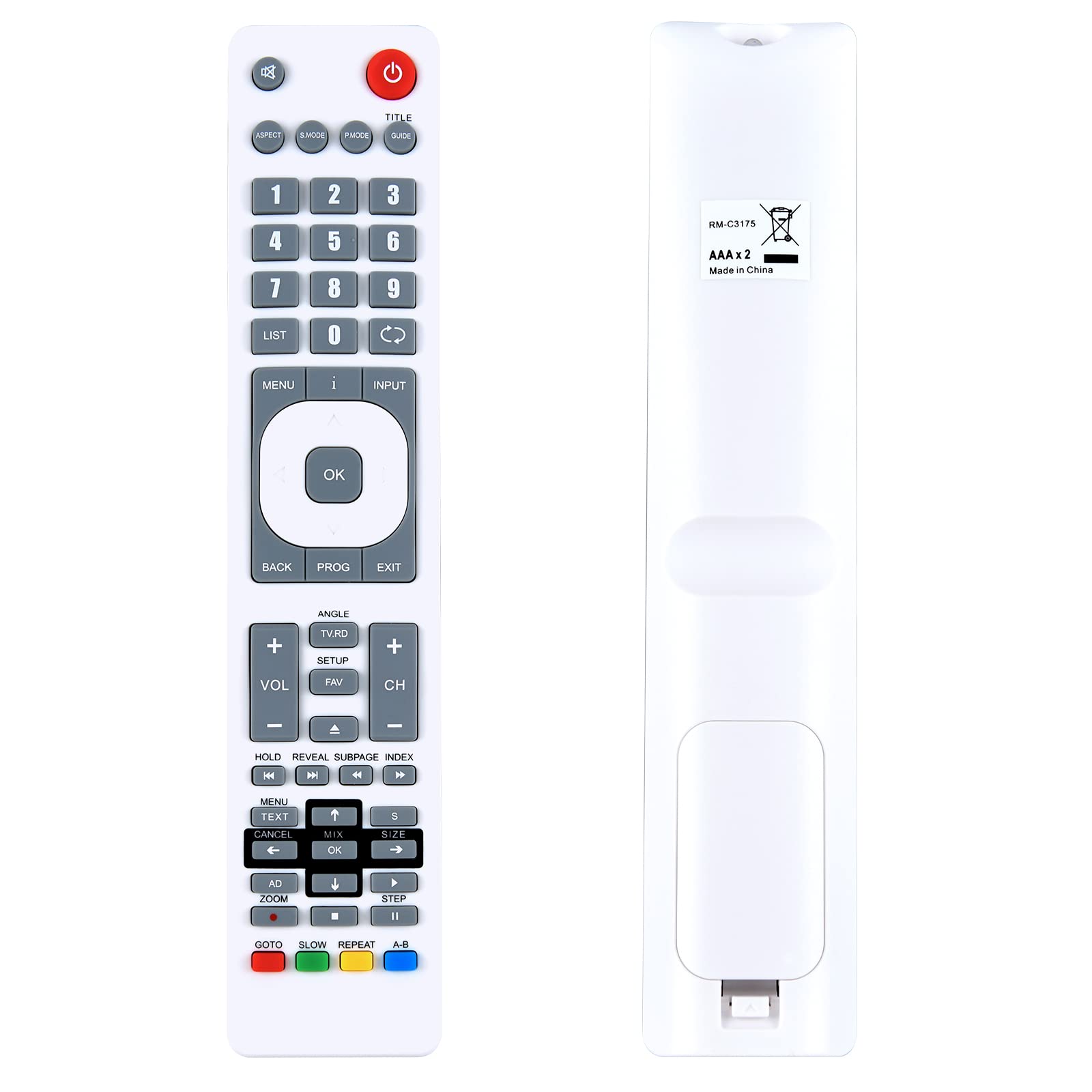 TCNOUMT Replacement Remote Control RM-C3175 fit for JVC TV LT-24C340 LT-24C490 LT-22C540 LT-40C540 LT-22K560 LT-40C590 LT-42K560 LT-48C570