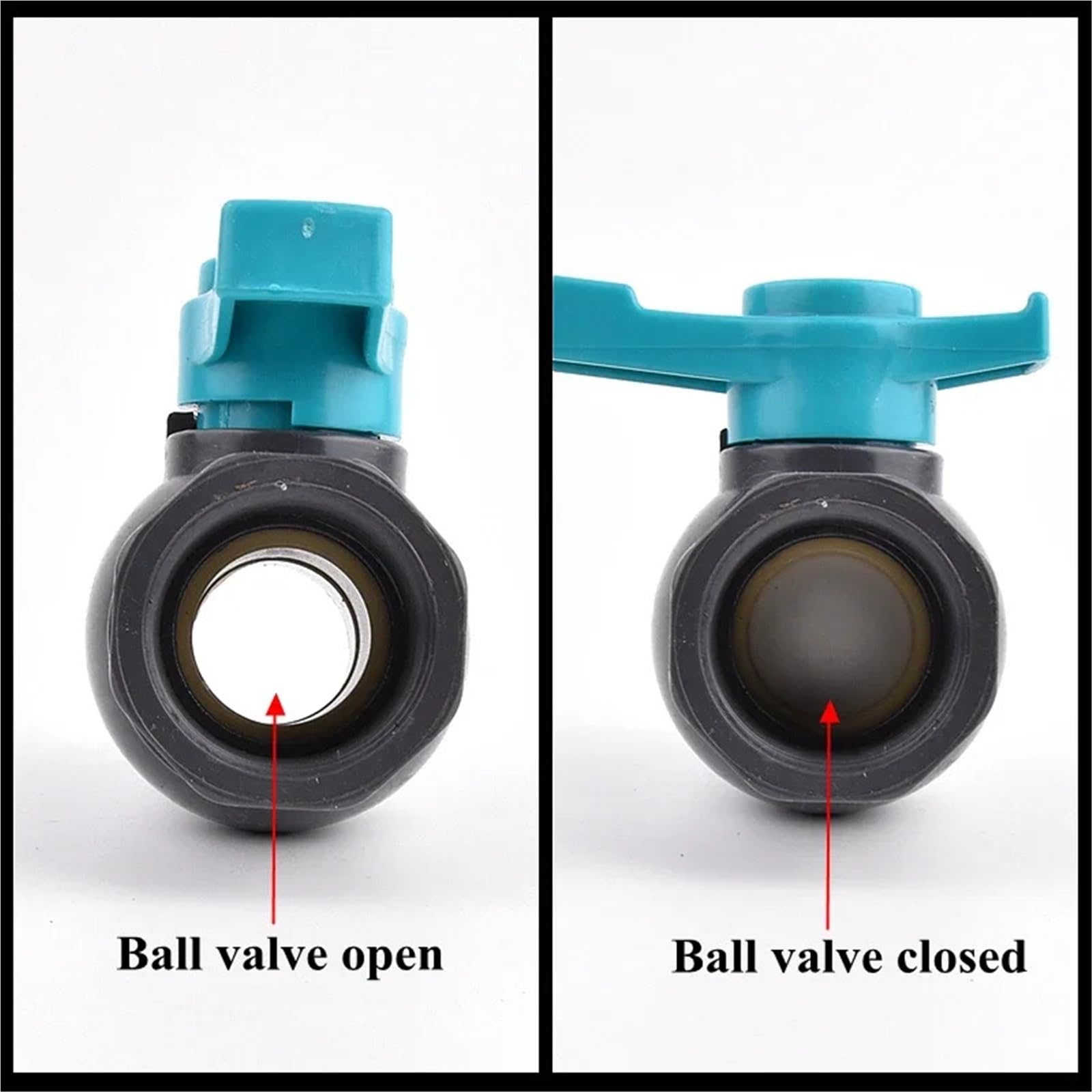 Adaptador de válvula bola PVC 1/2", 3/4" y 1" for tanque peces, riego jardín, acuario, tubería entrada, drenaje, conexión reparación(1l2 Inch)