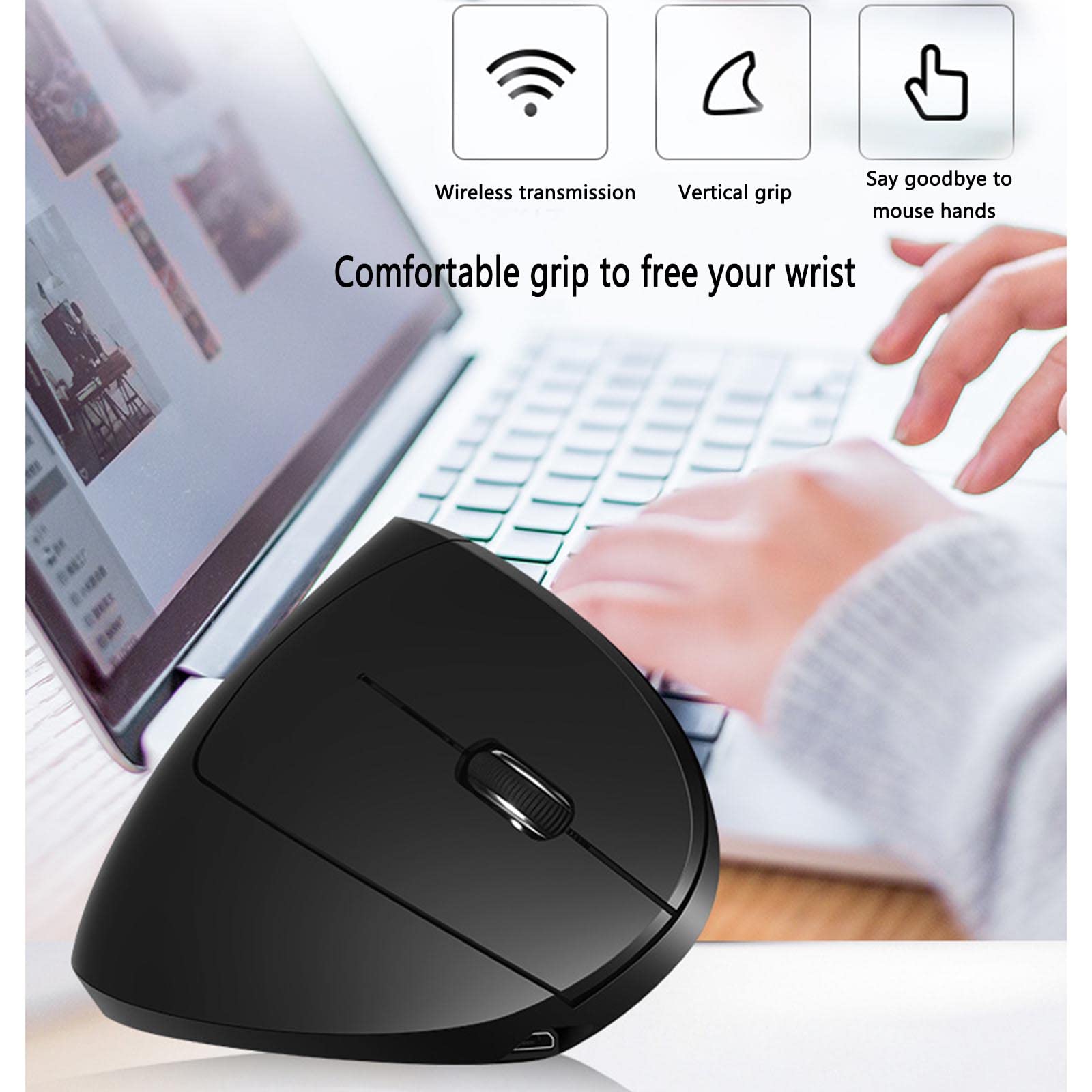 Mysz Mysz bezprzewodowa Mysz komputerowa do laptopa USB do gier Bluetooth Ergonomiczna mysz Urządzenie wskazujące Podwójny tryb Możliwość ładowania Pionowy Bluetooth 5.0 2.4G Pionowy