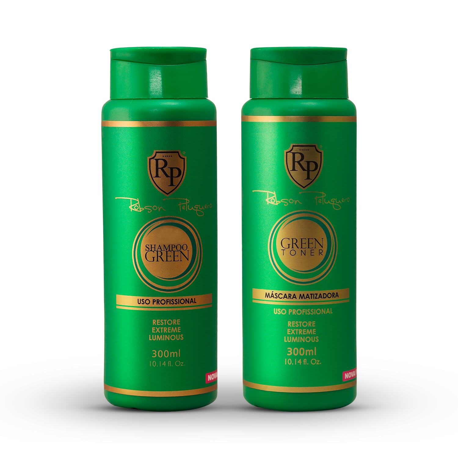 Green Toning Kit | Pearl & Ash Blonde for Brassy Hair, Bleached, Highlights | Hair Toner Gloss + Shampoo, Neutralizes Yellow, Orange & Warm Tones | Hydrates & Restores - 2x10.1 Fl Oz