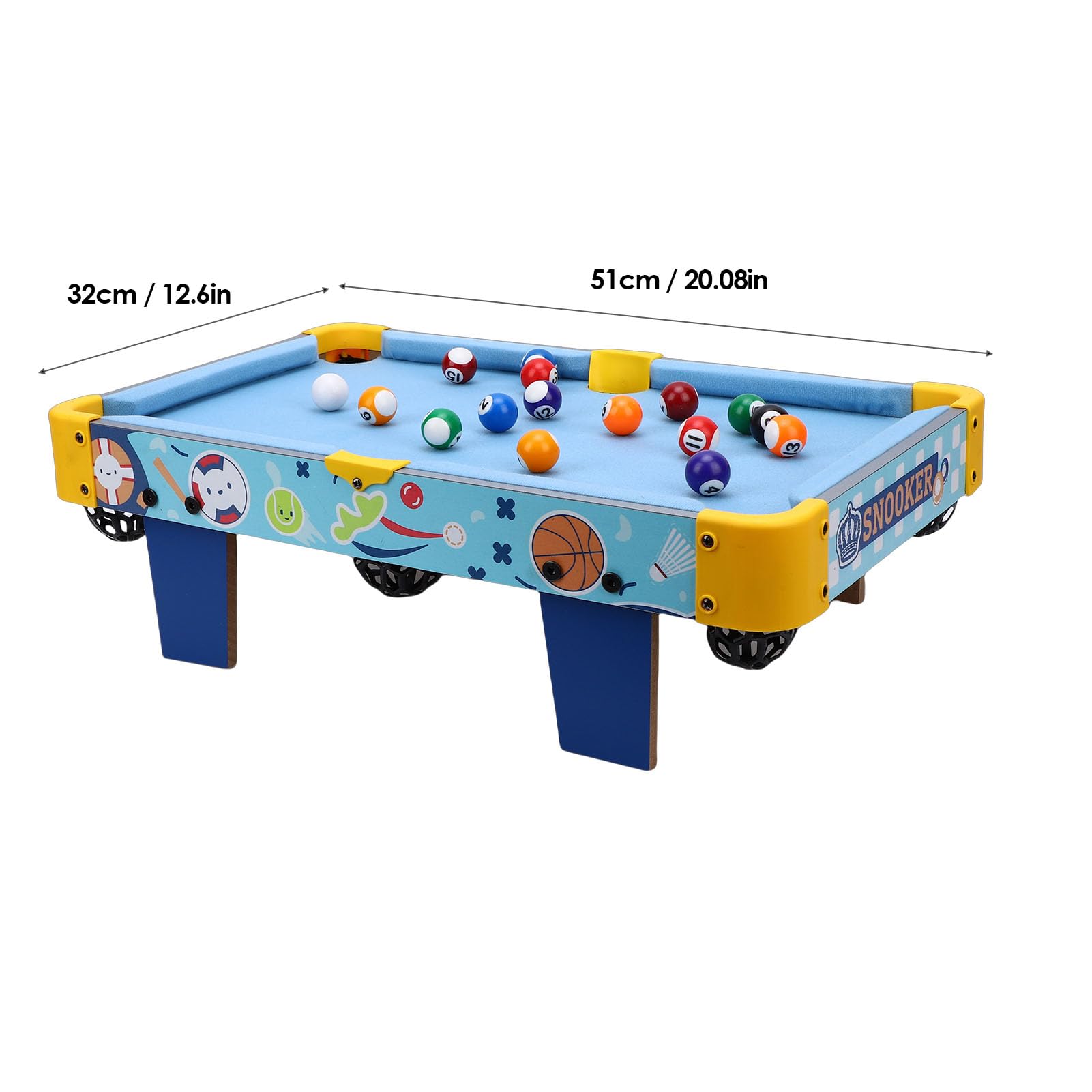 ASHATA Mini Table de Billard, Jeu de Billard de Bureau pour 2 Personnes, Construction Robuste pour Les Réunions de Famille, Jouet Portable pour Les Pique-niques et Les Jeux en Intérieur 20,08 X 12,6