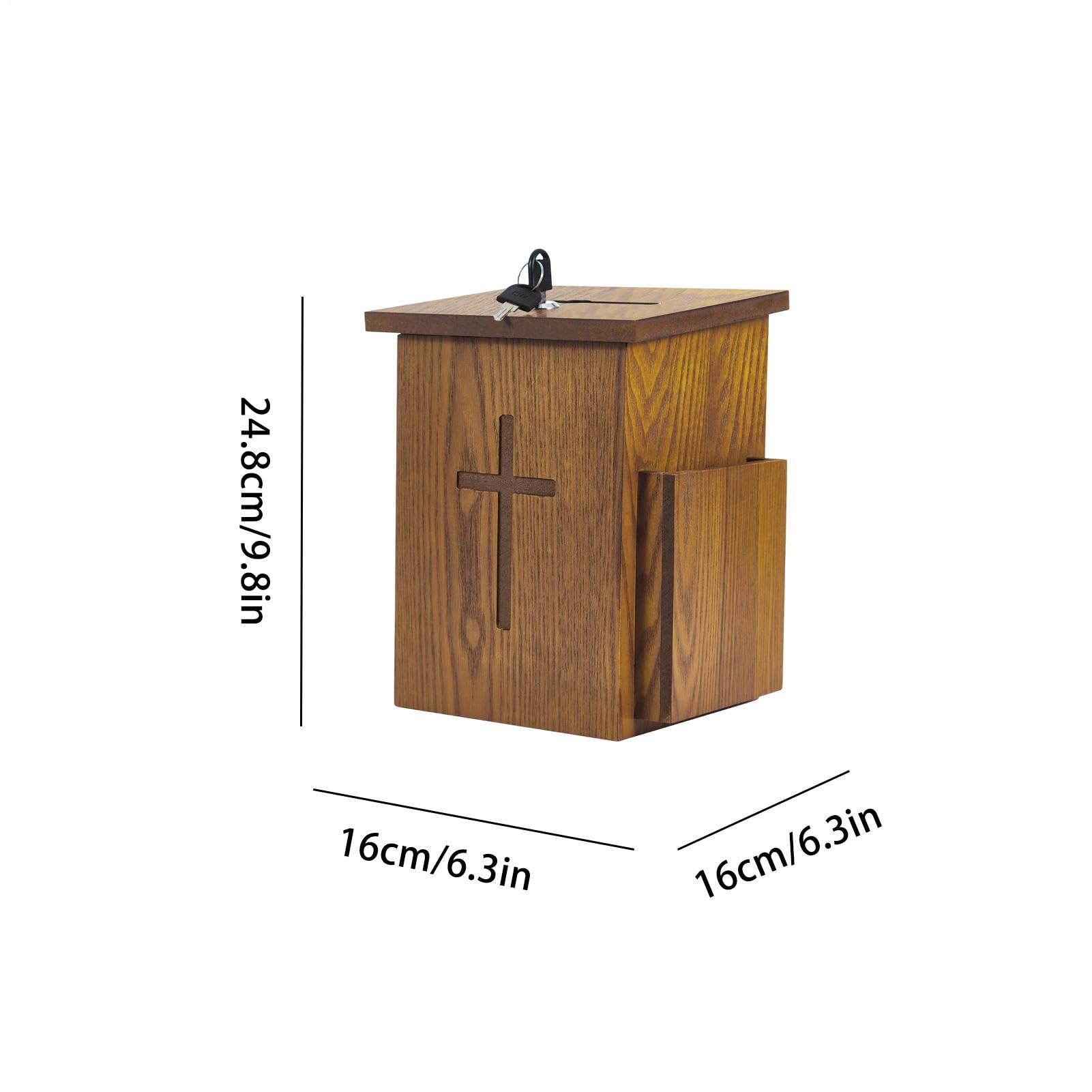 Caja de ofrenda de iglesia, montada en la pared con , caja de colección de oración de pie, para santuario parroquial, funeral, evento de diezmo, servicio religioso, recaudación de fondos