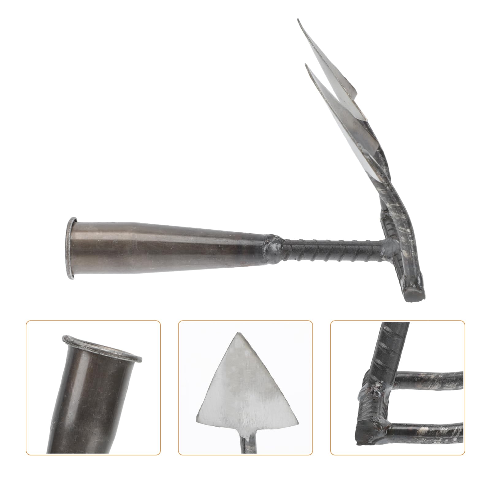 Mikikit Azada Triangular Para Jardinería y Cultivo, Accesorio De Cabeza Resistente, Herramienta Para Tierra y Abonar, Afilado Para Doble Surco, Útil Huertos y Jardines