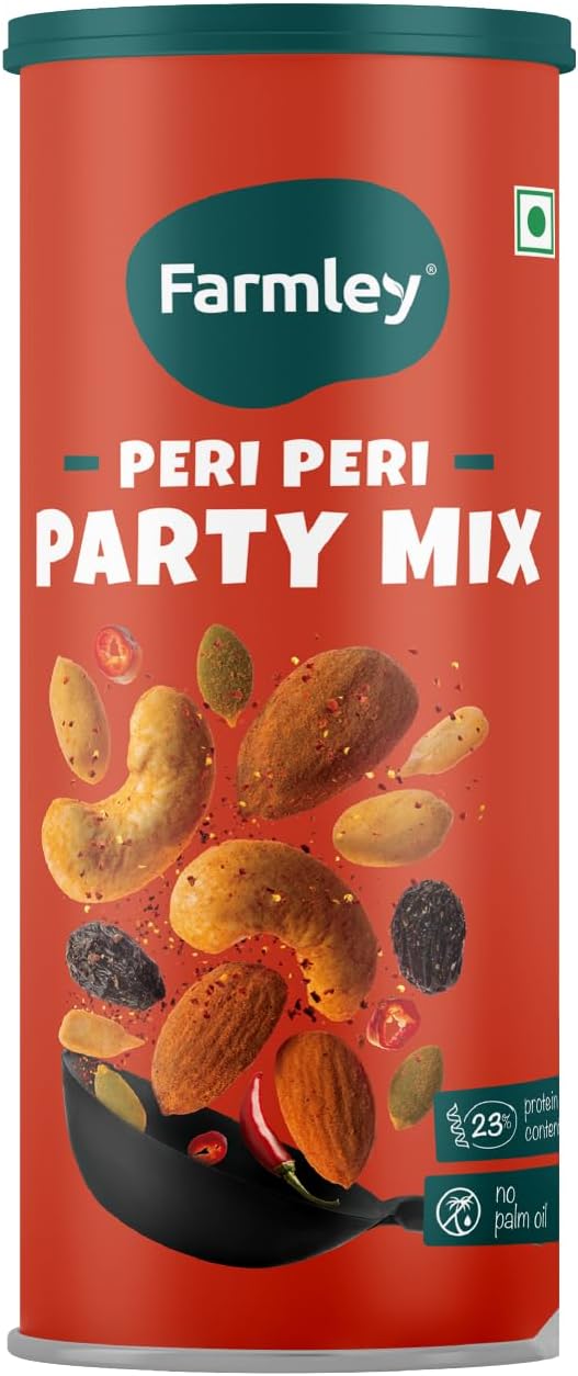 Farmley Mexican Peri Peri Snack Mix 325g | 7 Superfoods in 1 | Dry Fruits & Nuts Mix with Almonds, Cashews, Pumpkin, Sunflower & Flax Seeds | Guilt-Free Snack (Pack of 1)
