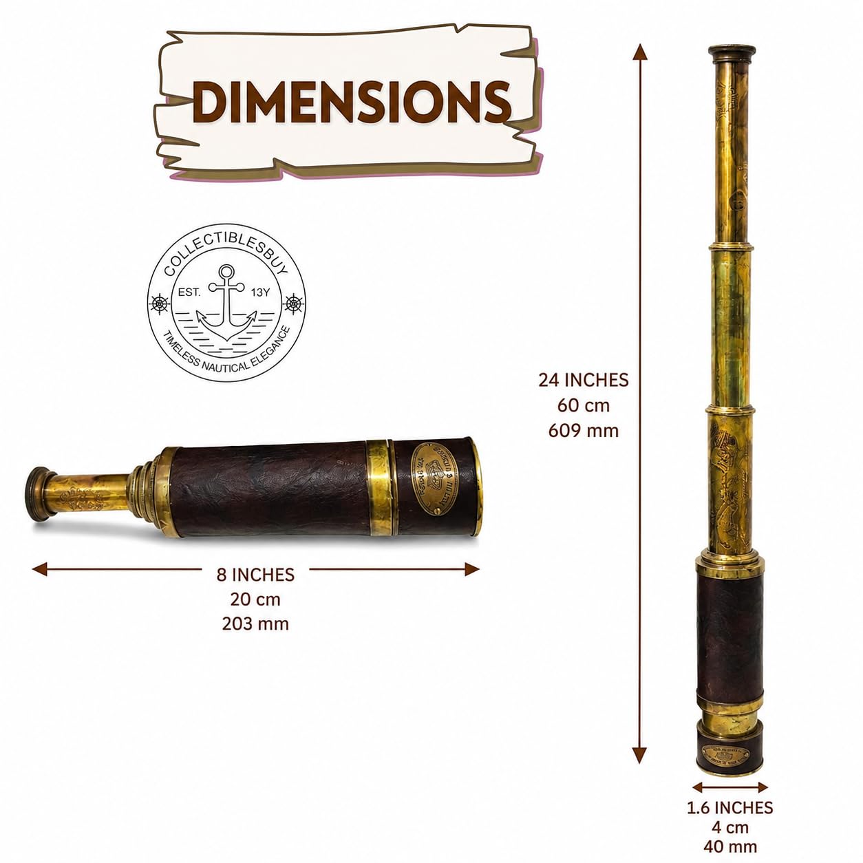 Amazon.com: Antique Brass Leather Telescope Kelvin & Hughes London