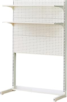 Freestanding Peg Board Organizer, Metal Pegboard Panels, Desk Pegboard, Shelves Height Adjustable, Large Office Peg Board Color White, Size 106 * 165cm/41.7 * 65in