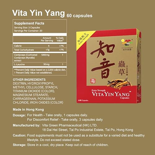 Miniatura 9 de Vita Green Paquete de cápsulas de micelio Cordyceps de hongos Reishi Lingzhi Yin Yang Cordyceps