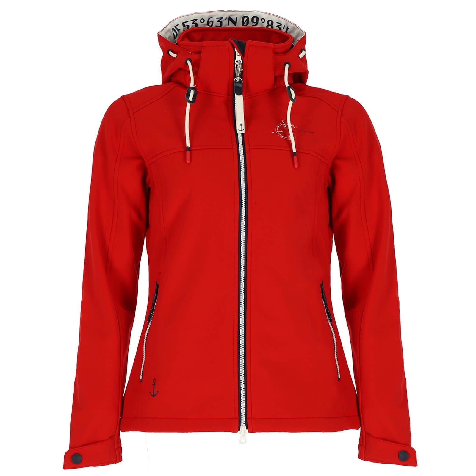 Dry Fashion Damen Softshelljacke Zingst - Jacke in Navy, Größe 36 | Atmungsaktiv, Wind- & wasserabweisend, Taillierter Schnitt, 2-Wege-Reißverschluss, Abnehmbare Kapuze, Reißverschluss-Taschen