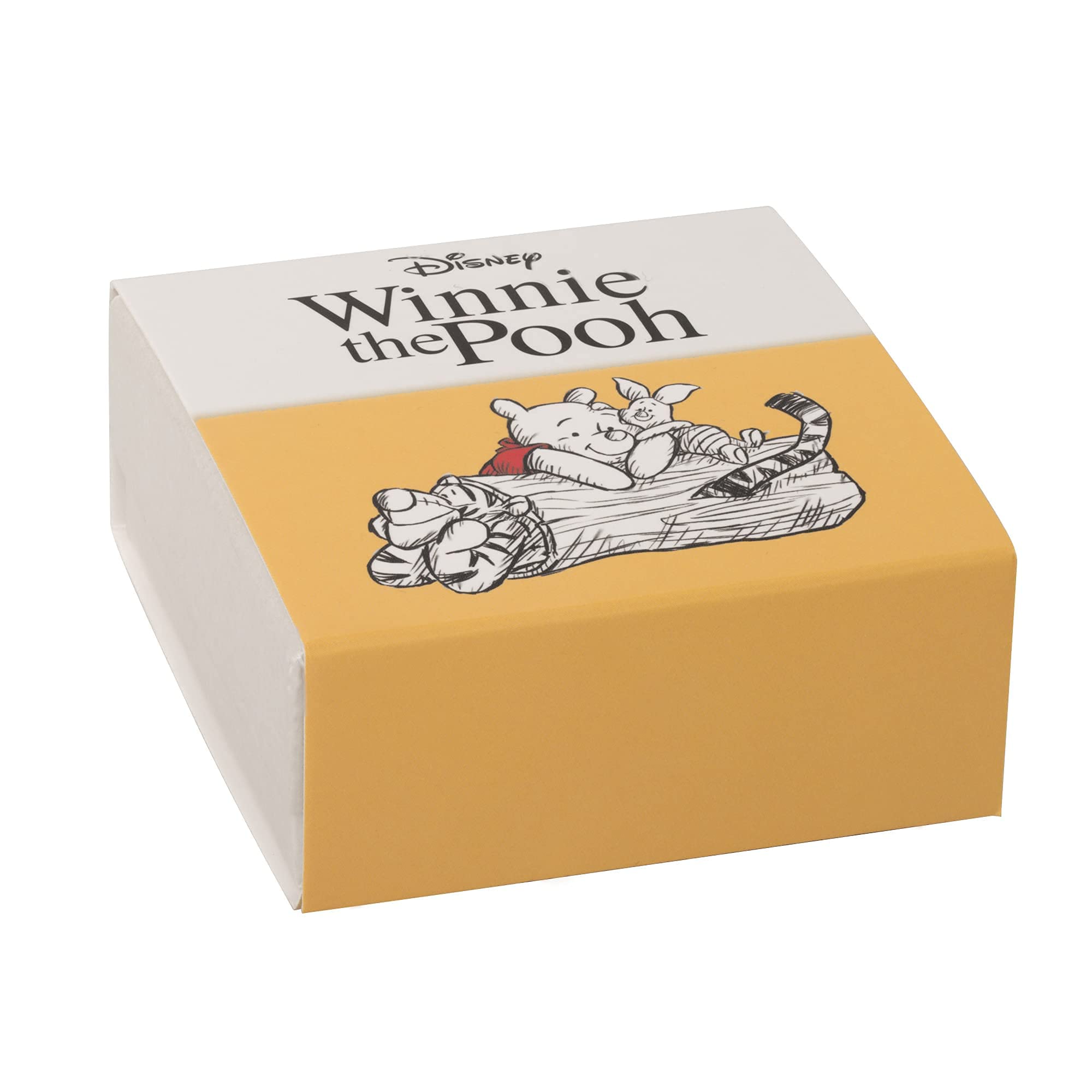 Orecchini Disney Winnie the Pooh con glitter rosso e finitura placcato oro - orecchini pendenti da donna e bambina - gioielli Ufficiali Disney - idea regalo